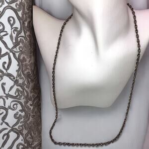 Vintage Silver-Tone Oval Link 24" Chain Necklace!